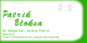 patrik bloksa business card